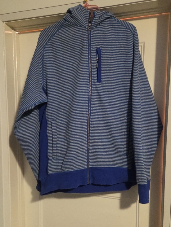 lululemon athletica Sweaters - Lululemon Women's Blue Striped Zip-Front Hoodie Sweater
